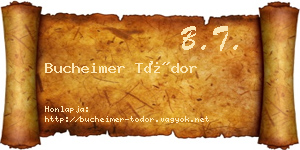 Bucheimer Tódor névjegykártya